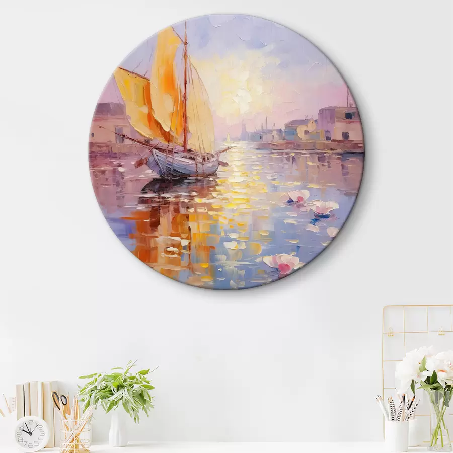 Glezna Burāšana krāsainā saulrietā r37882