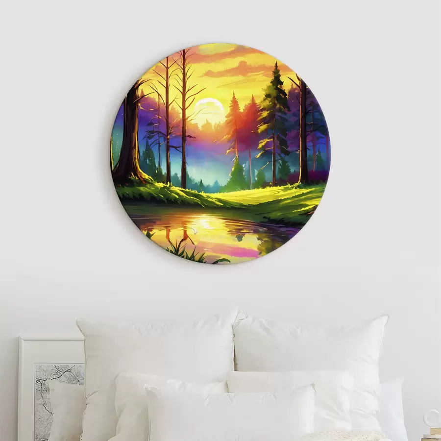 Glezna Saulrieta atspulgs upē r37996