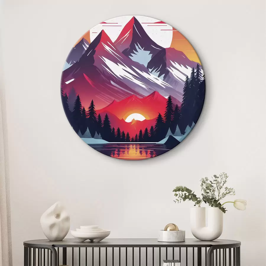 Glezna Majestātiski kalni zem spožām debesīm r38005