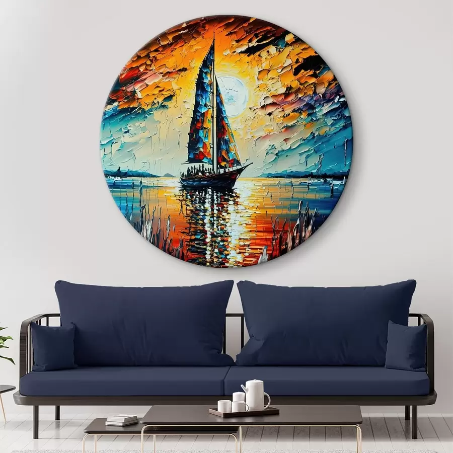 Glezna Burāšana spožā saulrietā r38052