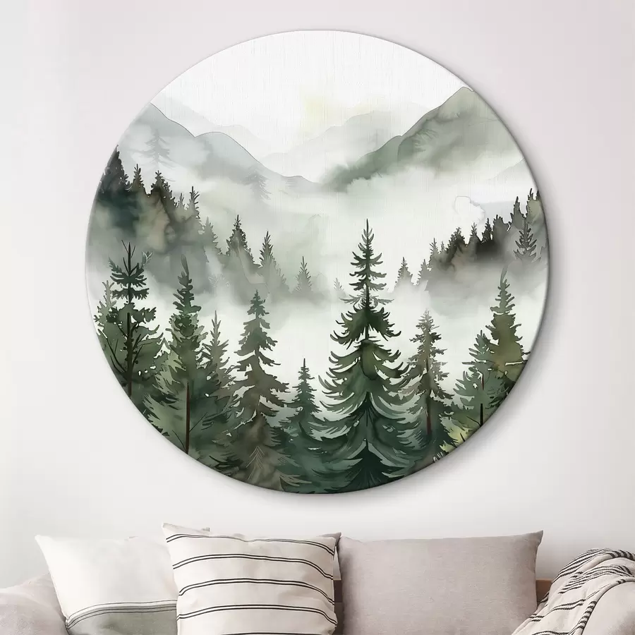 Glezna Koku un kalnu ainava r38139