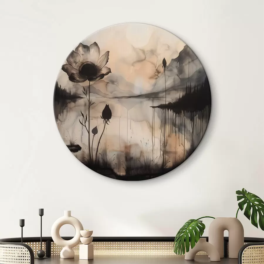 Glezna Ziedu un ezera glezna r38161