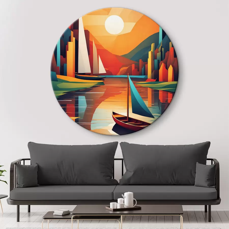 Glezna Laiva pa upi. Vektoro grafika r38179