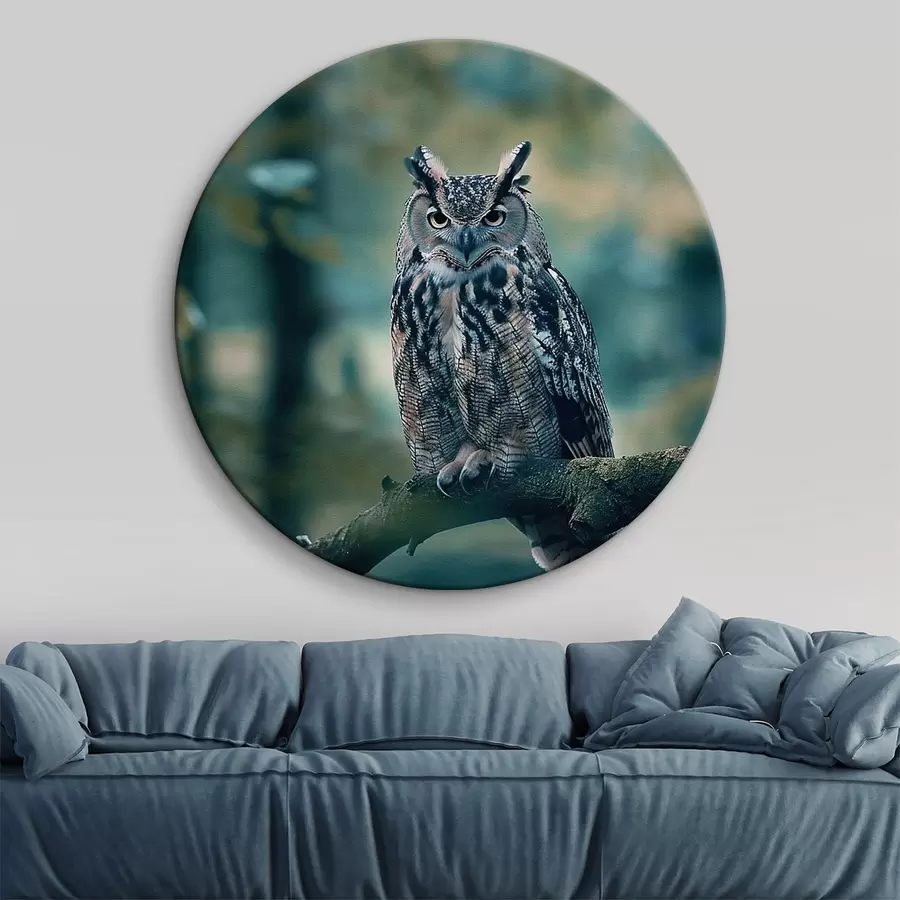 Glezna Pūce sēž uz zara r38249