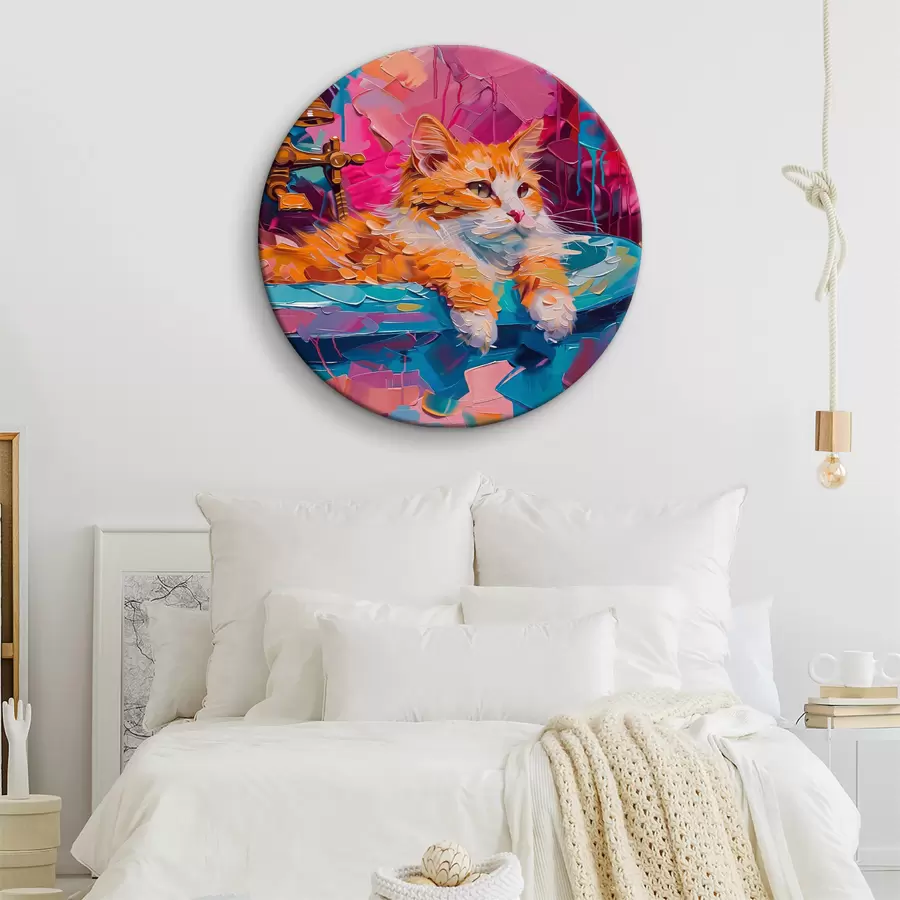 Glezna Kaķis guļ izlietnē r38255