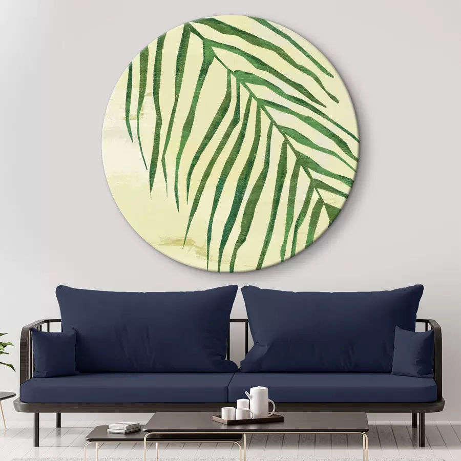 Glezna Palmas zars, tropu, tuvplāns, augs, plānas lapas, zaļš un dzeltens r38282