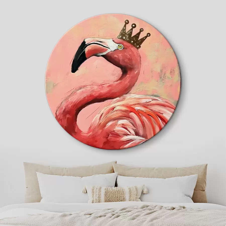 Glezna Flamingo attēls ar kroni r38289