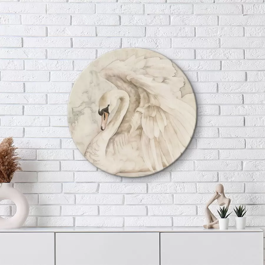 Glezna Balts gulbis ar spārniem r38296