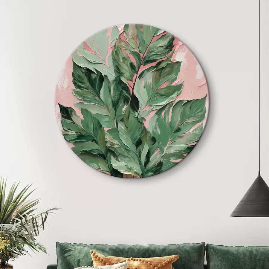 Glezna Attēls lapas uz rozā fona r38307