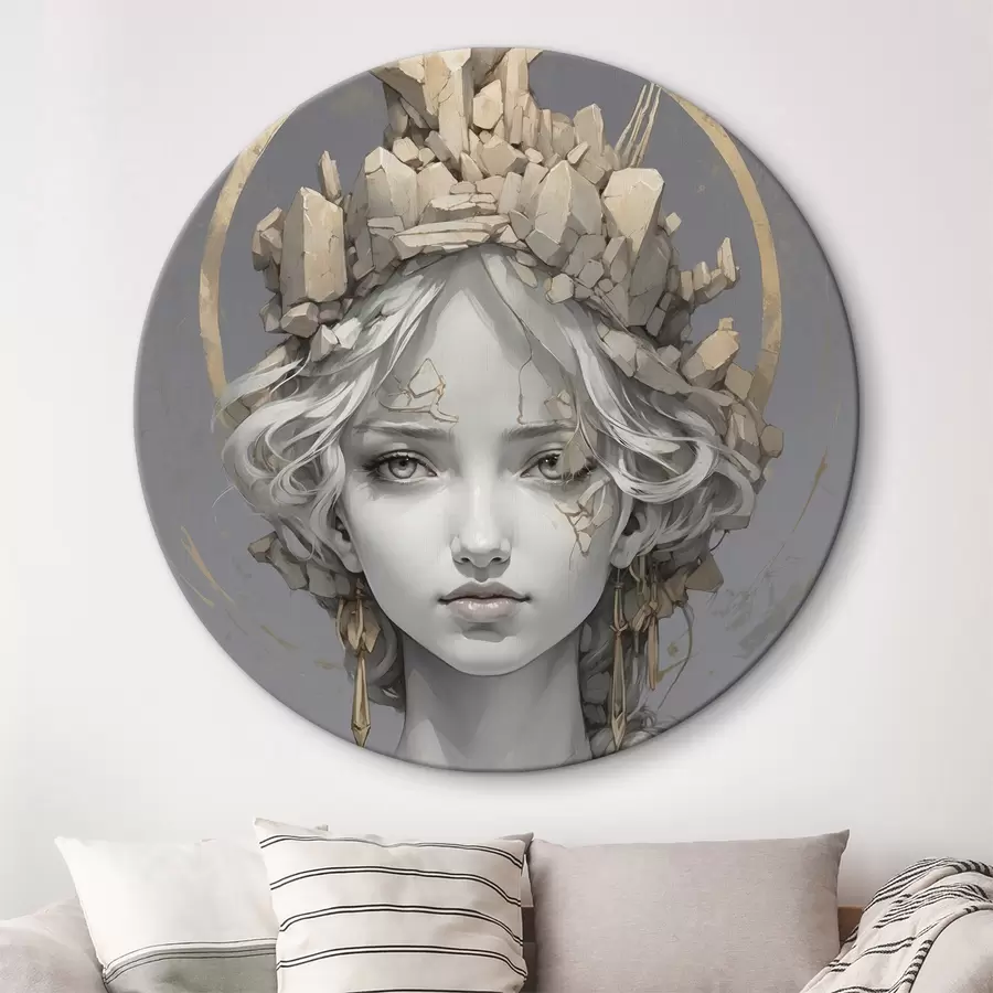 Glezna Sieviete ar akmeņu vainagu r38432