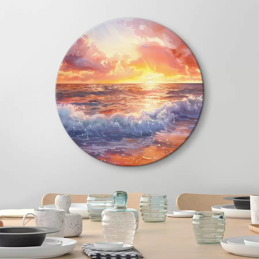 Glezna Saulriets virs okeāna r38476