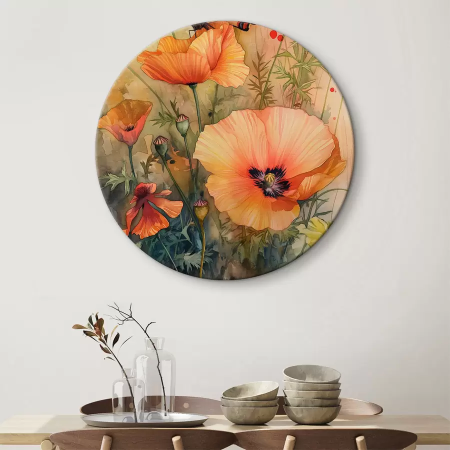 Glezna Tauriņš uz ziediem r38521