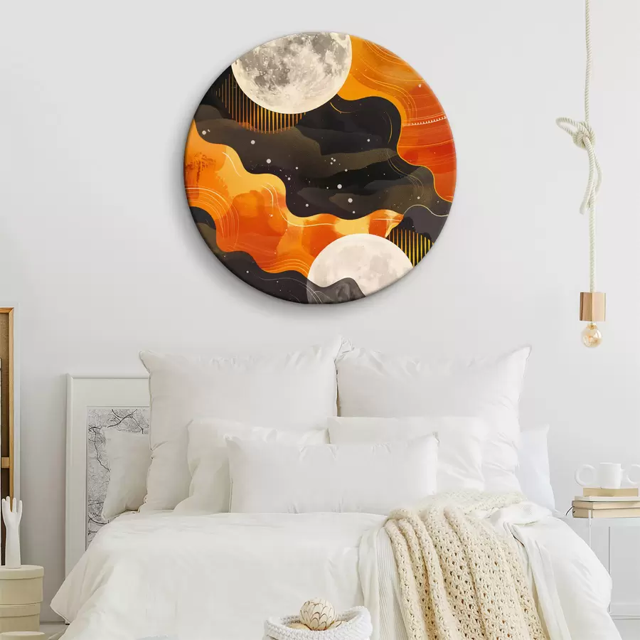 Glezna Mēness un mākoņi debesīs r38522