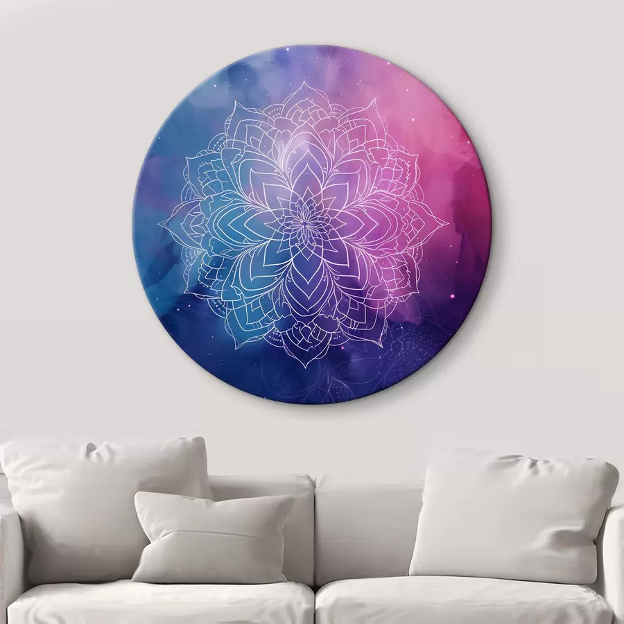 Glezna Ziedu zīmējums ar baltām līnijām uz krāsaina fona r38532