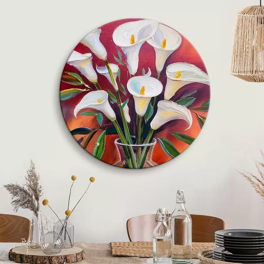 Glezna Attēls balti ziedi vāzē r38605