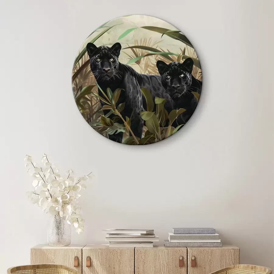 Glezna Divi melnie tīģeri džungļos r38618