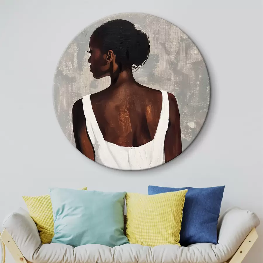 Glezna Meitene baltā kleitā r40440