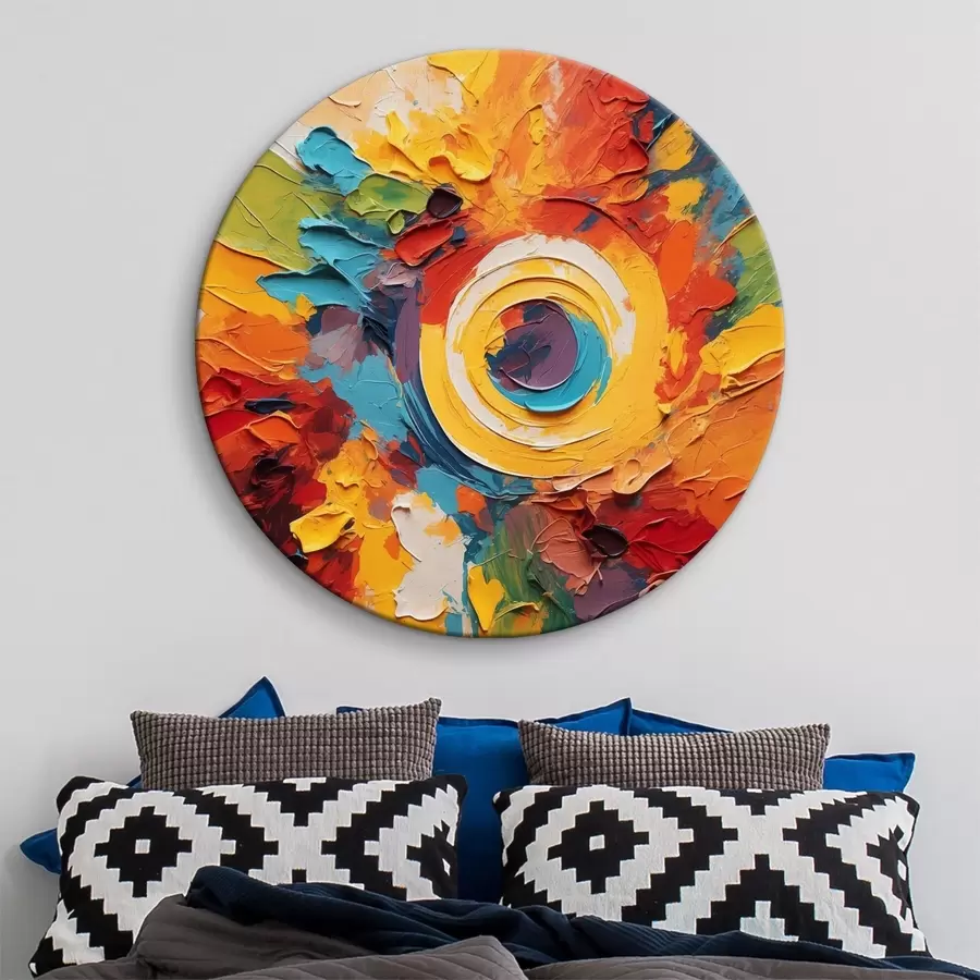 Fototapetes Abstraktā eļļas glezna ar apli vidū r40458