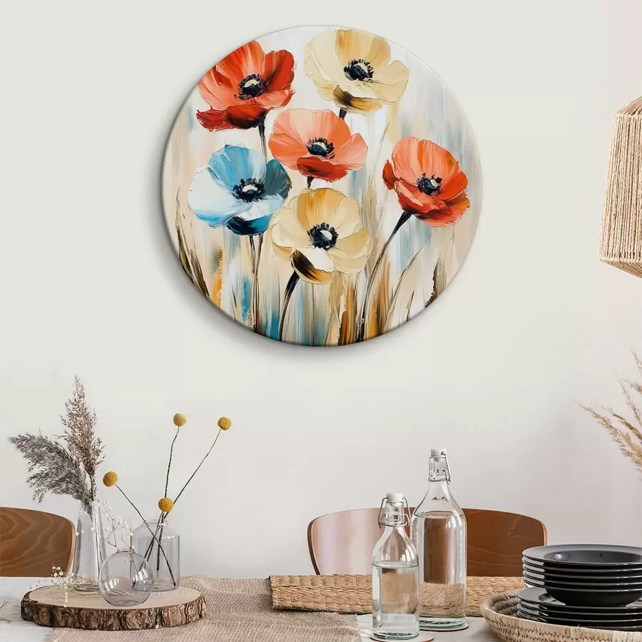 Glezna Daudzkrāsainas magones r40505