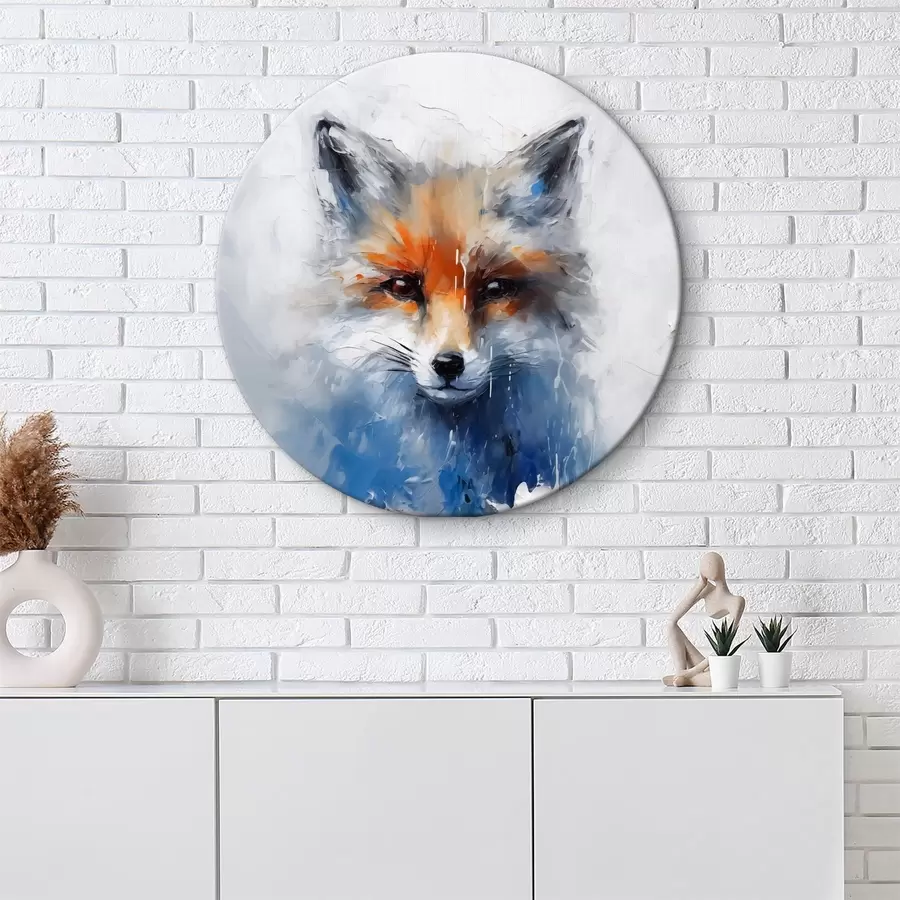 Glezna Lapsa abstraktais portrets ar ziliem krāsas šļakatām r40524