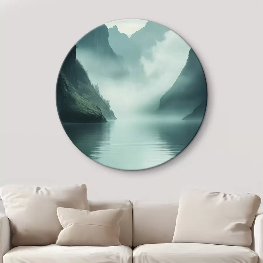 Glezna Noslēpumaini kalni miglā r40653