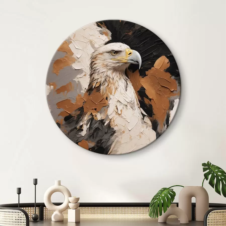 Glezna Ērgļa galva uz abstrakta eļļas fona r40693