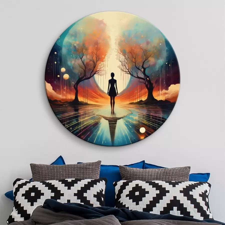 Glezna siluets starp kokiem, pašapziņa, pašrefleksija r40713