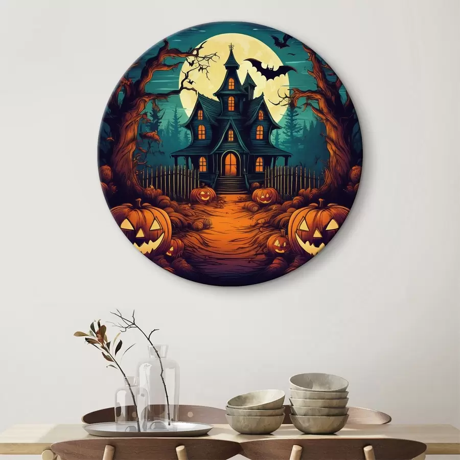 Glezna Halovīni, pils mežā, šausmu filma, sikspārņi r40715