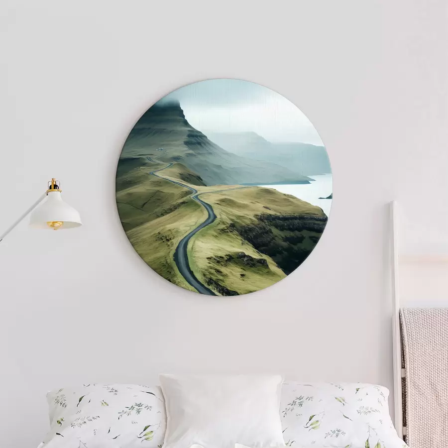 Glezna Minimālistiska ceļa ainava Fēru salās pie jūras r40726