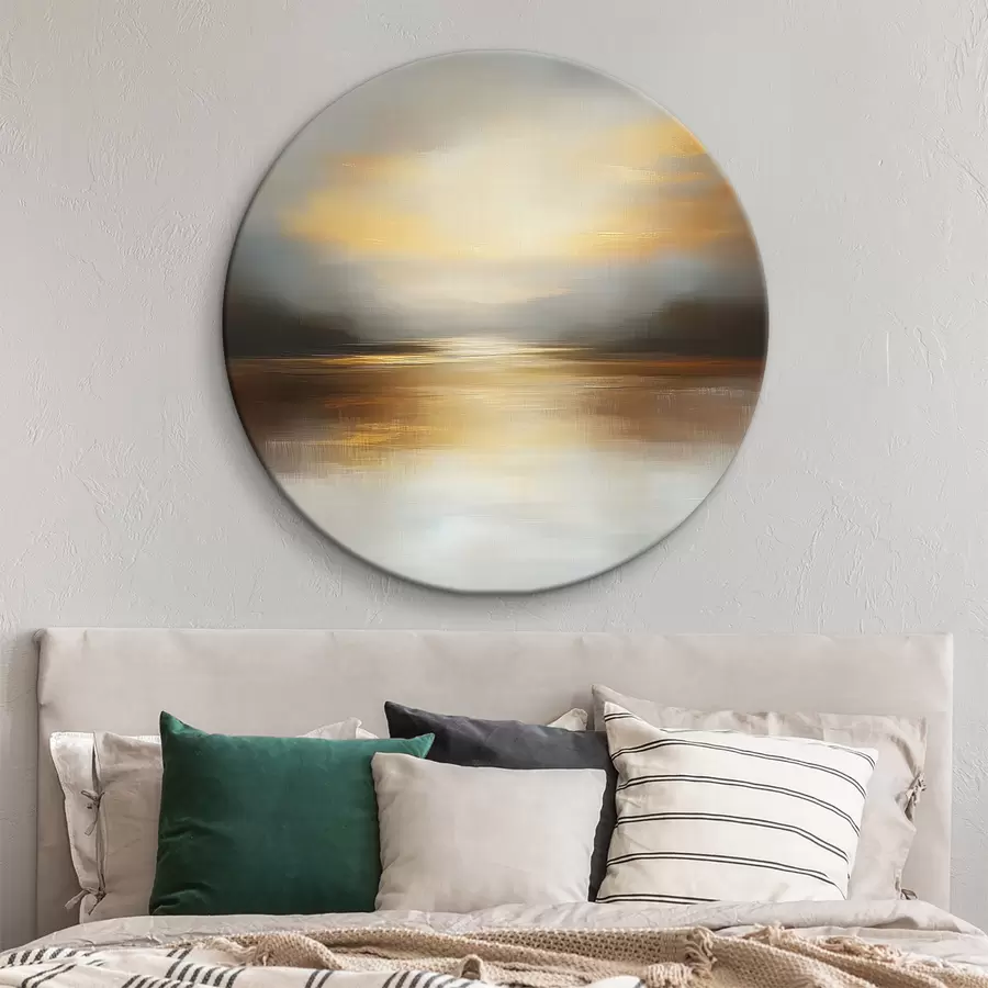 Glezna Abstrakta ainava ar saulrietu r40738