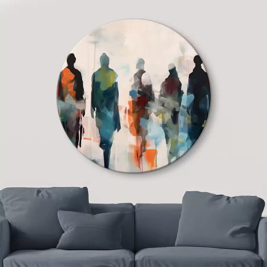 Glezna Abstraktu cilvēku grupas silueti, otas triepienu imitācija r40752