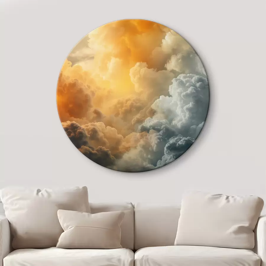 Glezna Mākoņi, tumši zils, oranžs, antikvariāts r40785