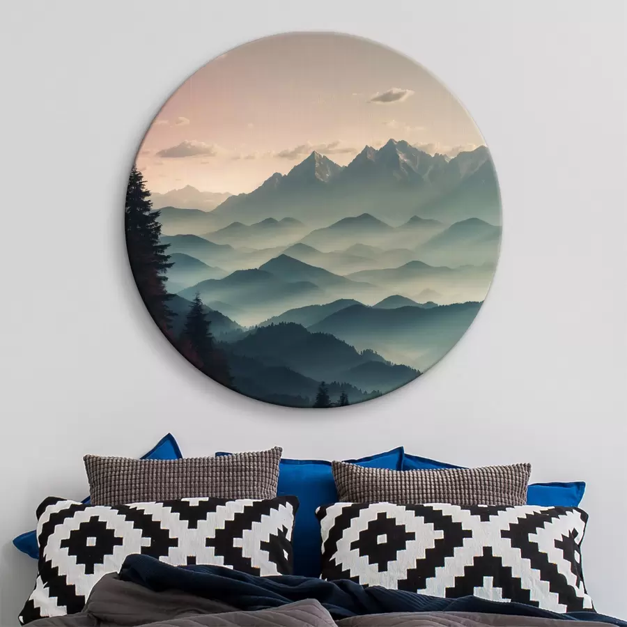 Glezna Skats uz kalniem miglā r40851