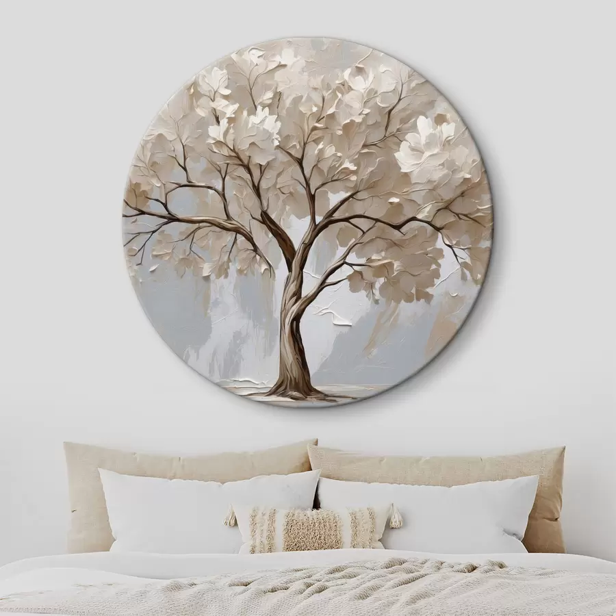 Fototapetes Balts koks uz abstrakta eļļas fona r40860