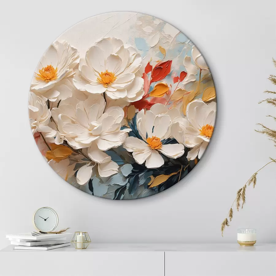 Glezna Abstraktie baltie ziedi eļļā r40862