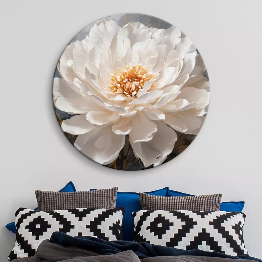 Glezna Balti ziedi uz pelēka fona r40868