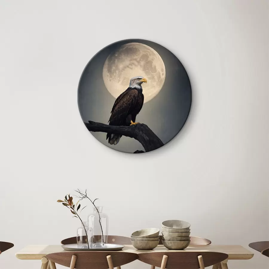 Glezna Ērglis uz pilnmēness fona r40871