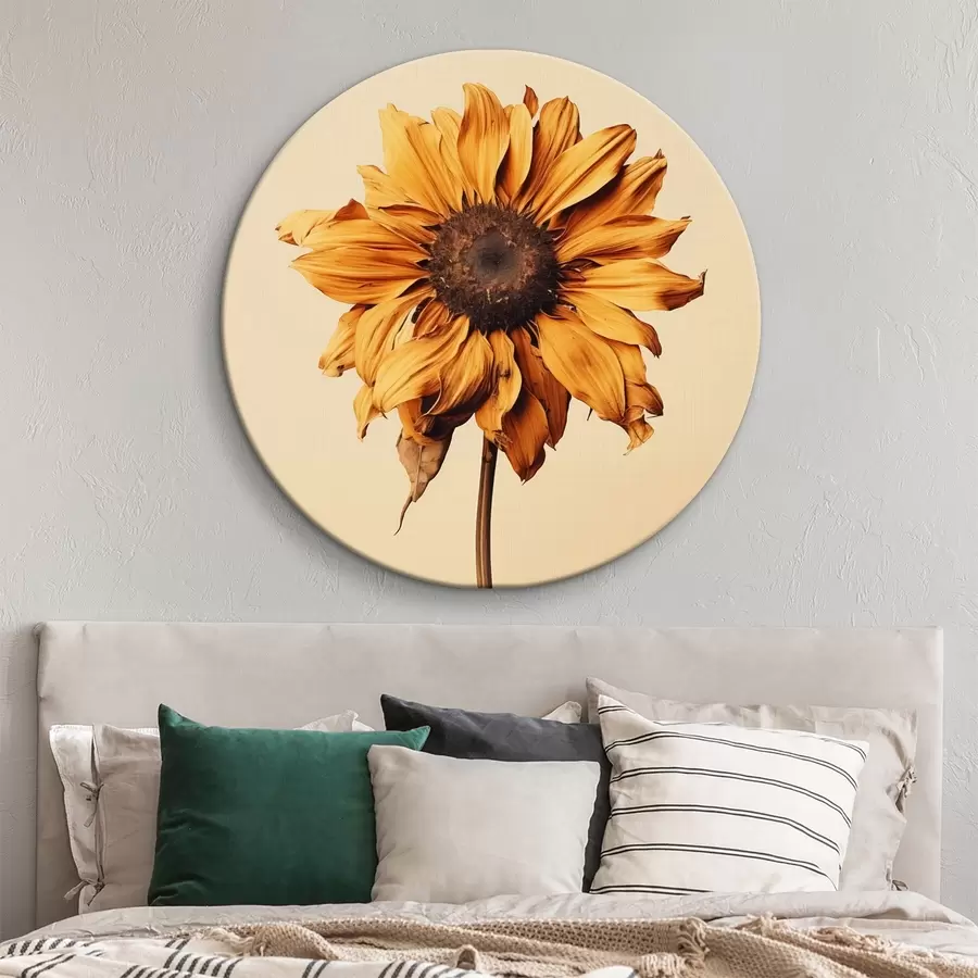 Glezna Žāvēts zieds ar dzeltenām ziedlapiņām - minimālisms r40882