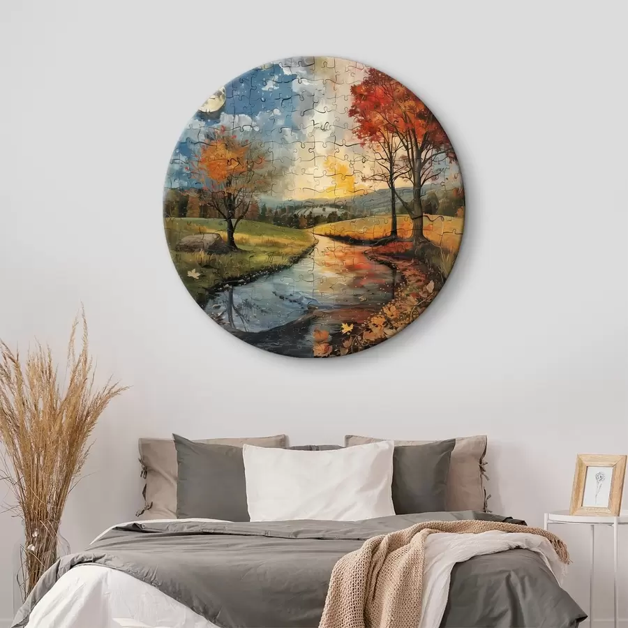 Glezna Puzles stila gadalaiku kolāža r40920