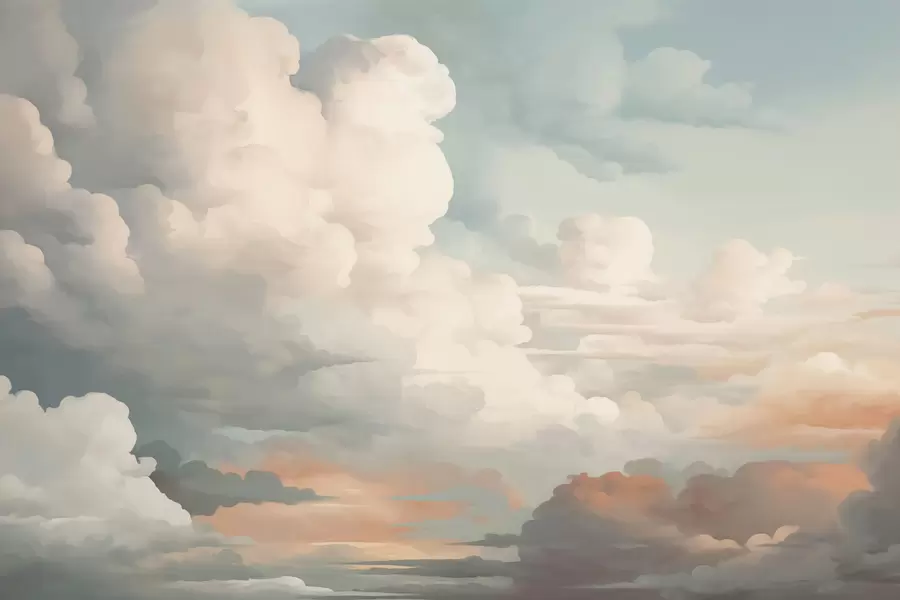 Fototapetes Lieli mākoņi imitē glezniecību w02731