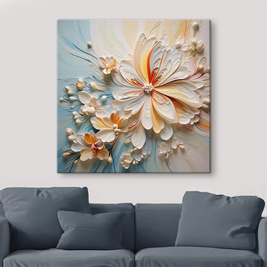 Glezna Volumetriska ziedu abstrakcija, imitācijas modelēšana s42189