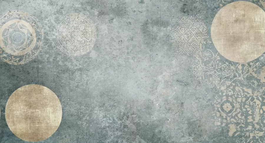 Fototapetes Dzelteni apļi uz novecojuša fona w08627