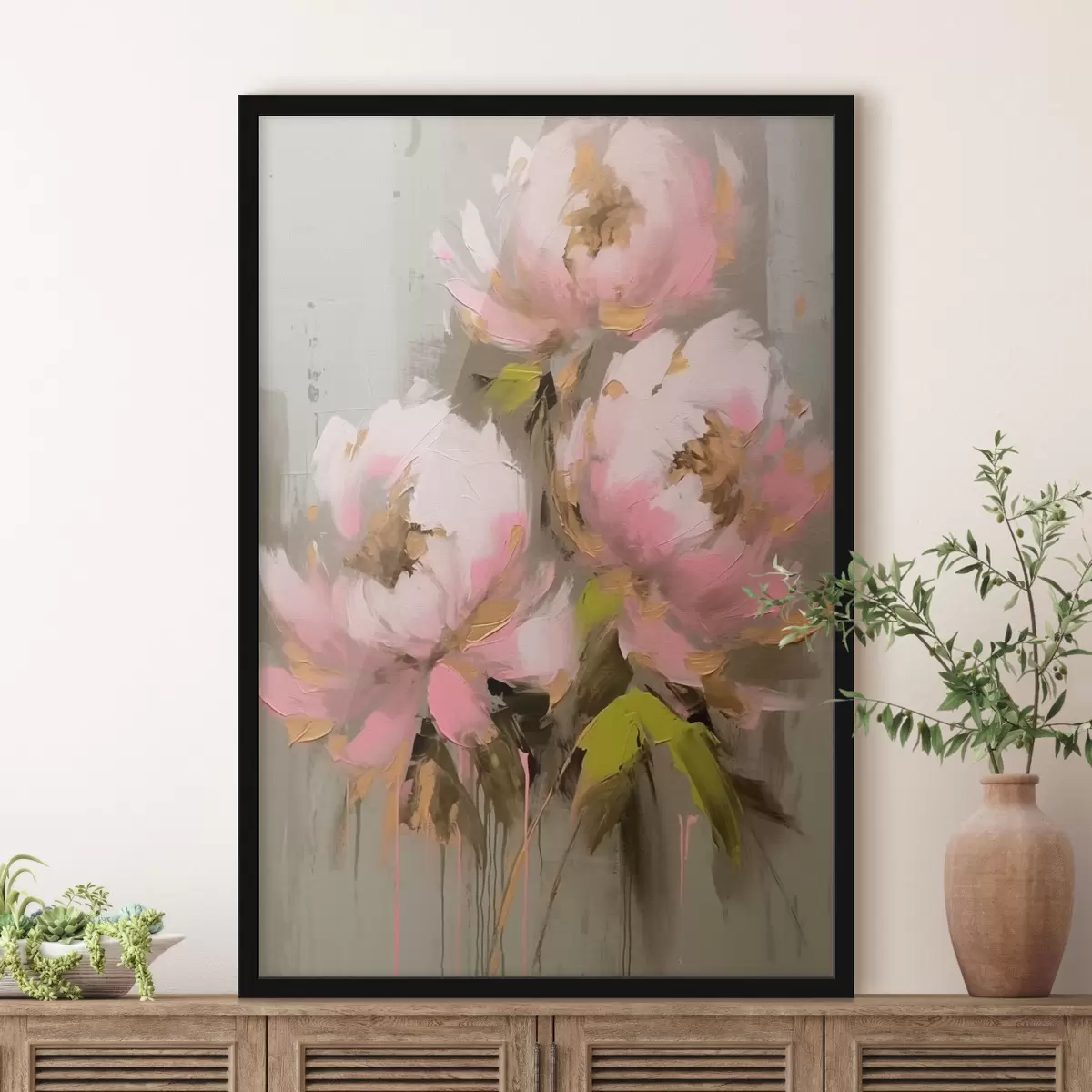 Plakāts Trīs peoniju ziedi f42349