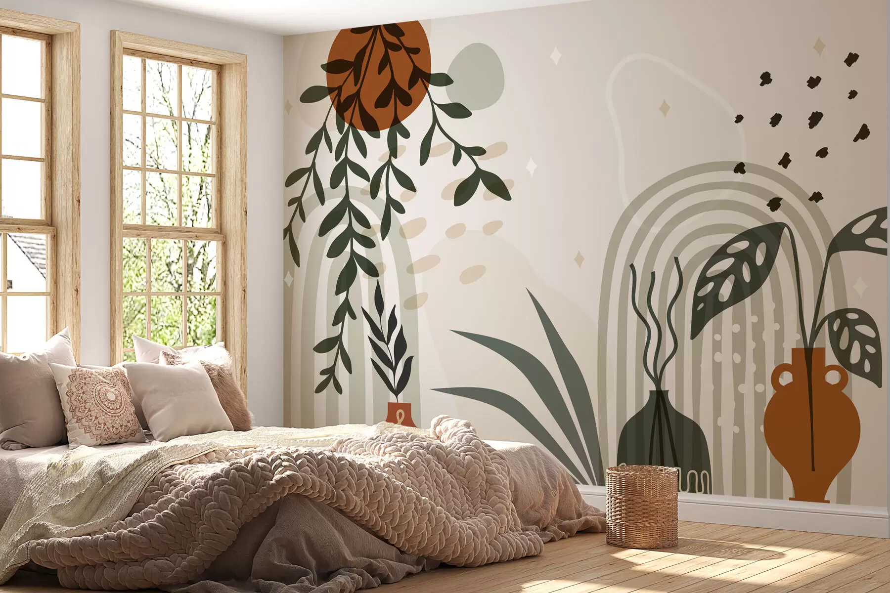 Fototapetes Boho stila arkas un ziedi w02752