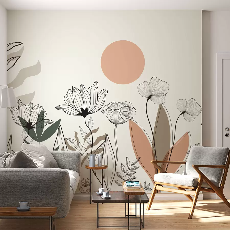 Glezna Boho stila ziedi w02753