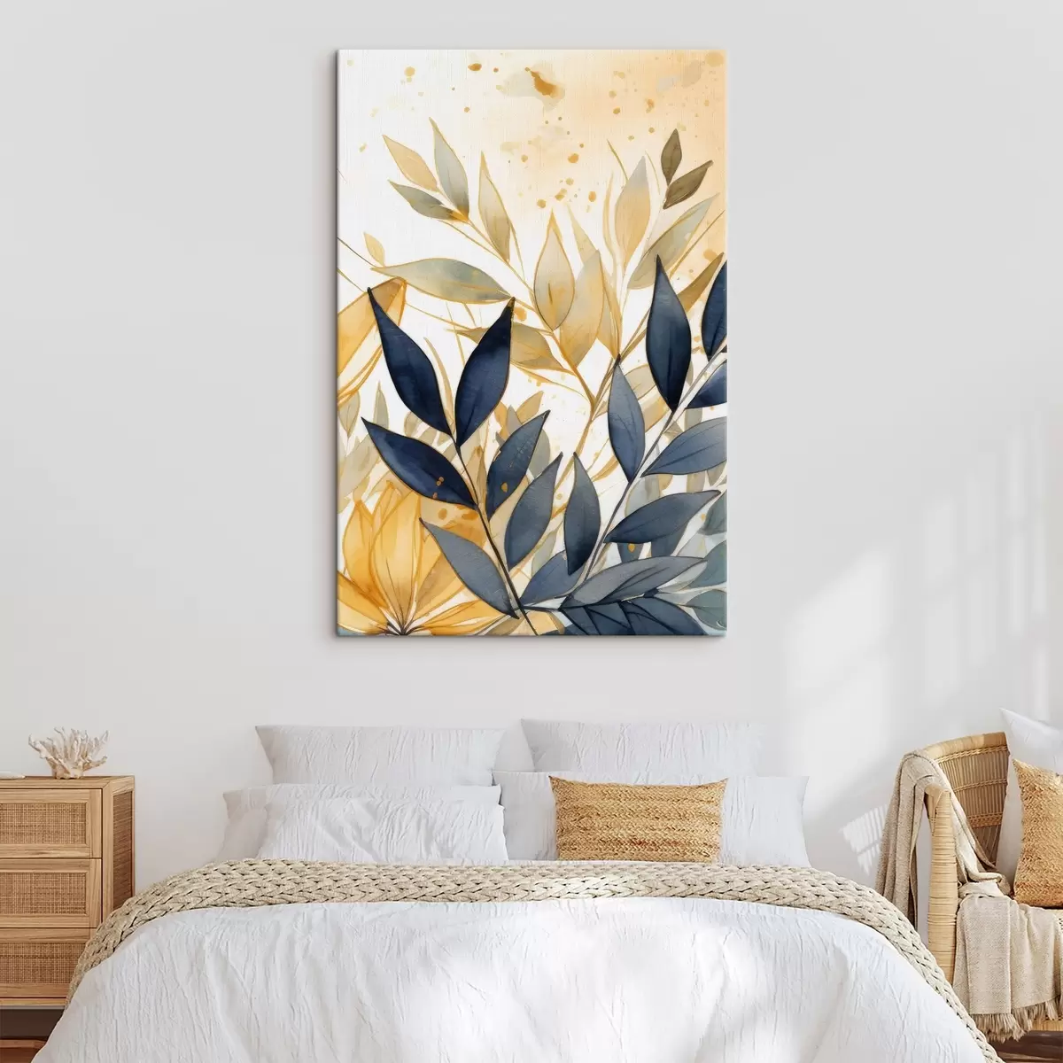 Glezna Gaiši un tumši zari uz akvareļa fona s42394