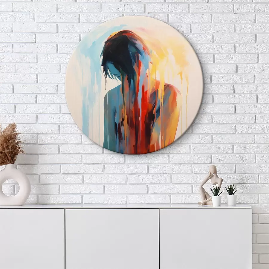 Glezna Meitenes siluets ar krāsām r42382