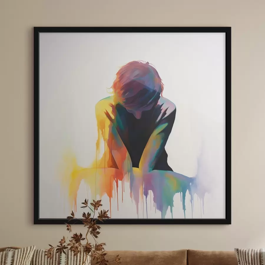 Fototapetes Puiša siluets ar krāsām f42381