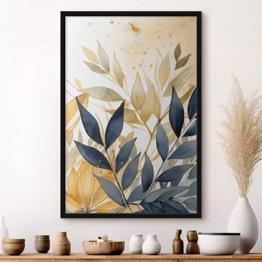 Fototapetes Gaiši un tumši zari uz akvareļa fona f42394