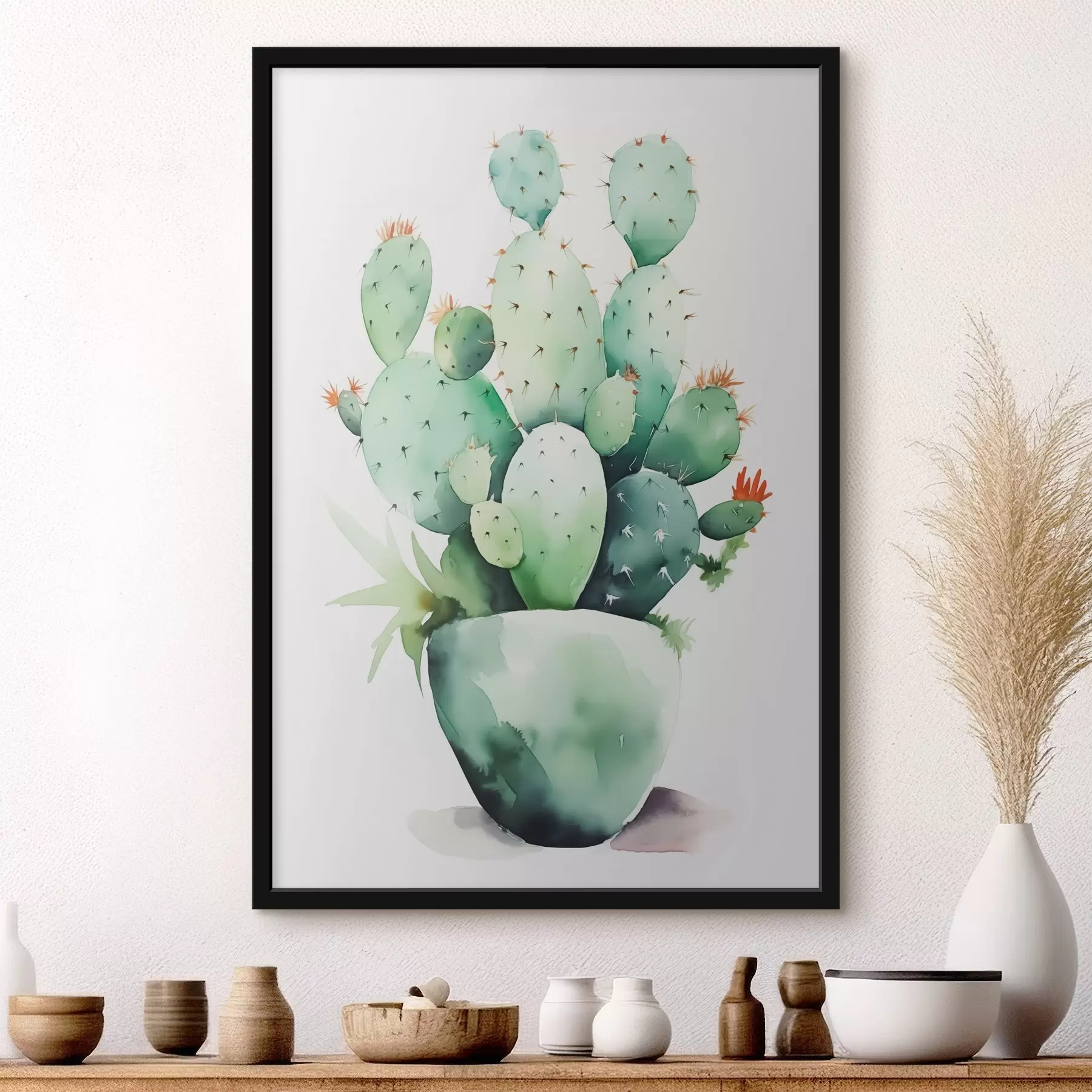 Glezna Kaktusa imitācija slapjš akvarelis f42410